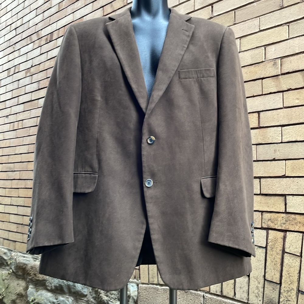 Andrew Fezza Espresso Brown Baxter Suede 2 button sport coat Size 48R